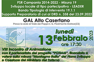 NUOVA PROGRAMMAZIONE 2023/2027, LE DIOCESI DELL’ALTO CASERTANO ED IL PARTENARIATO DEL PROGETTO POTIAM OSPITI DEL GAL, LUNEDÌ 13, PER ELABORARE DAL BASSO LA PROSSIMA STRATEGIA DI SVILUPPO LOCALE.