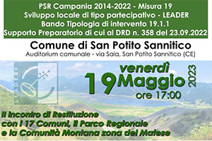 CAMPAGNA DI ANIMAZIONE TERRITORIALE E ASCOLTO DEGLI STAKEHOLDERS, II EVENTO DI RESTITUZIONE FINALE DEI RISULTATI IN VISTA DELLA NUOVA STRATEGIA DI SVILUPPO LOCALE 2023/2027